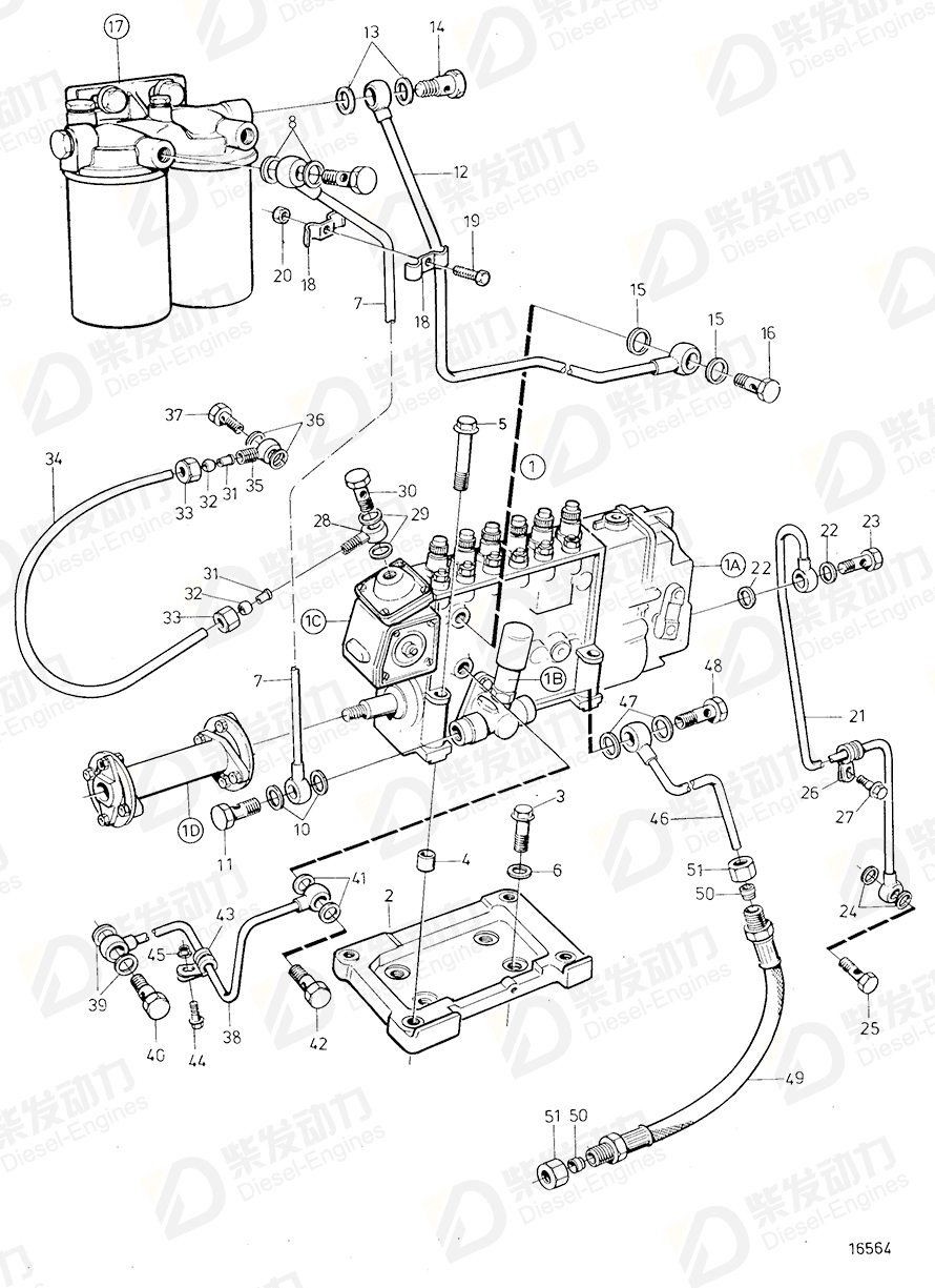 VOLVO Injection pump 3803737 Drawing
